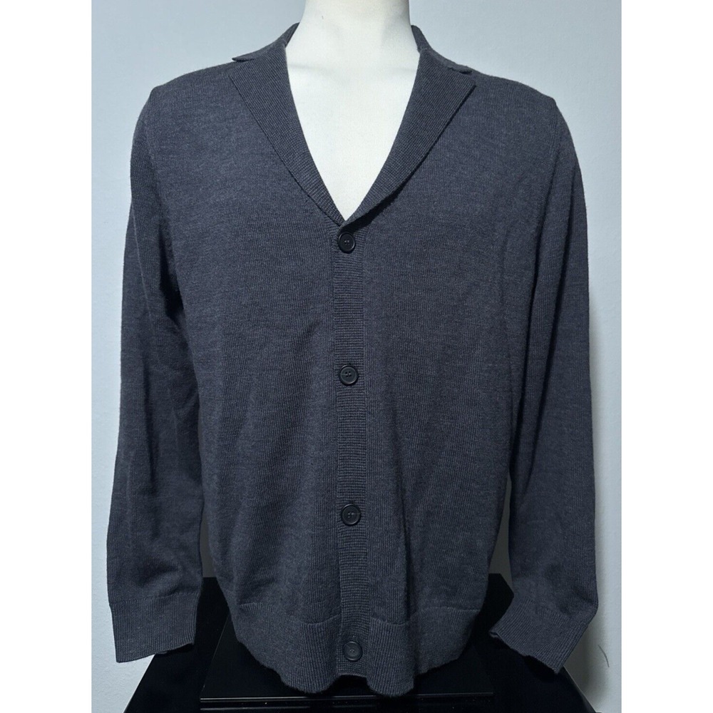 NEW Theory Men's XL Merino Wool Milo R Pestle Melange Cashwool Cardigan Sweater